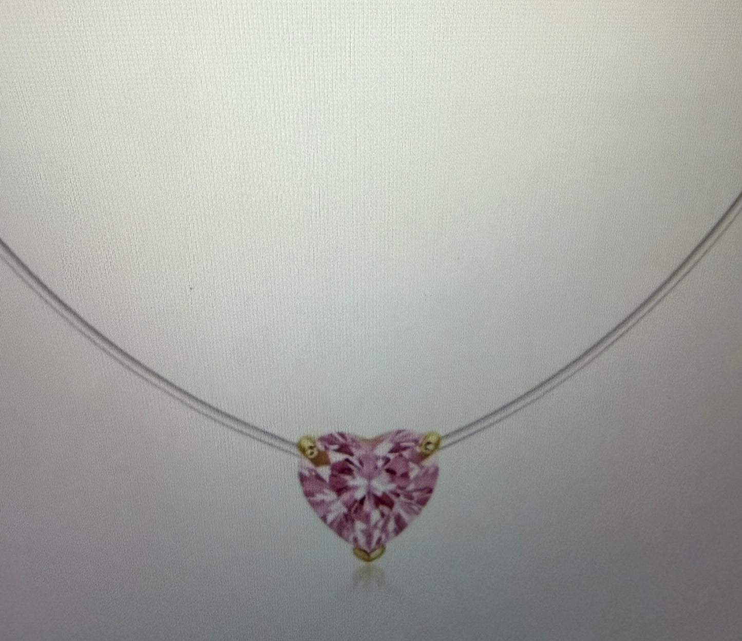 The Pink Heart Shaped Necklace Yellow Gold Plated