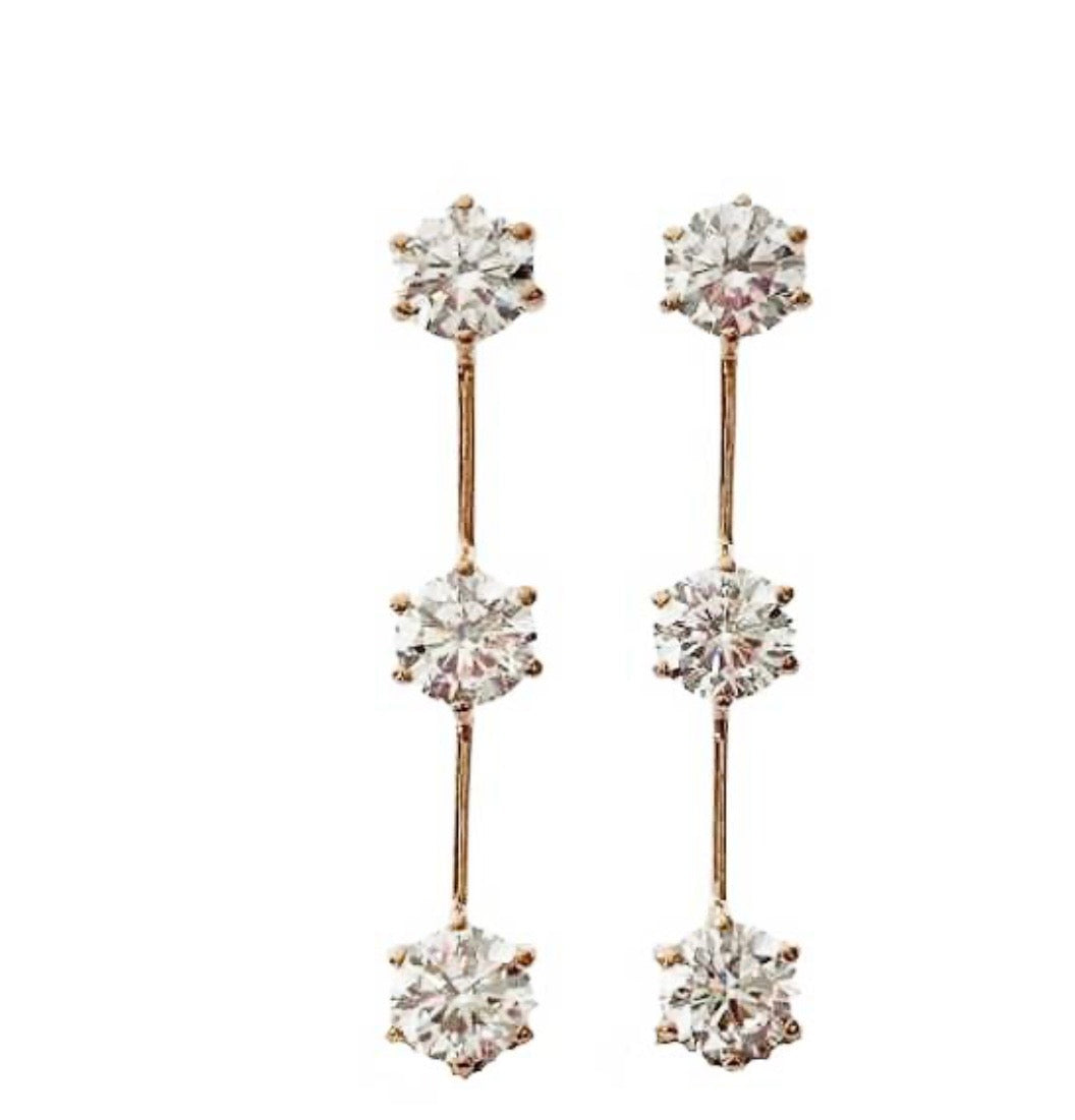 Brilliant Cut Bar/ Drop Design Earring