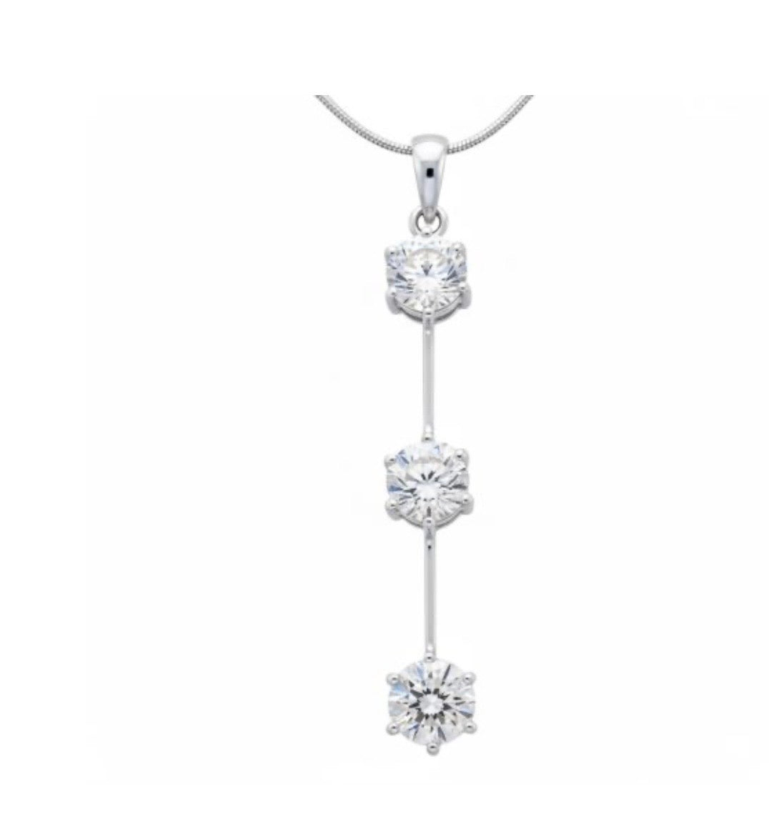 Three Tier Round Brilliant Pendant