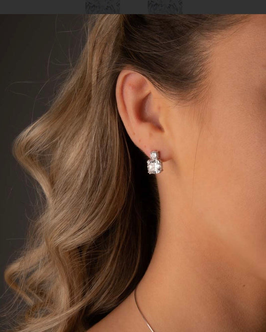 5ct Cushion and 0.5ct Brilliant Cut Earring