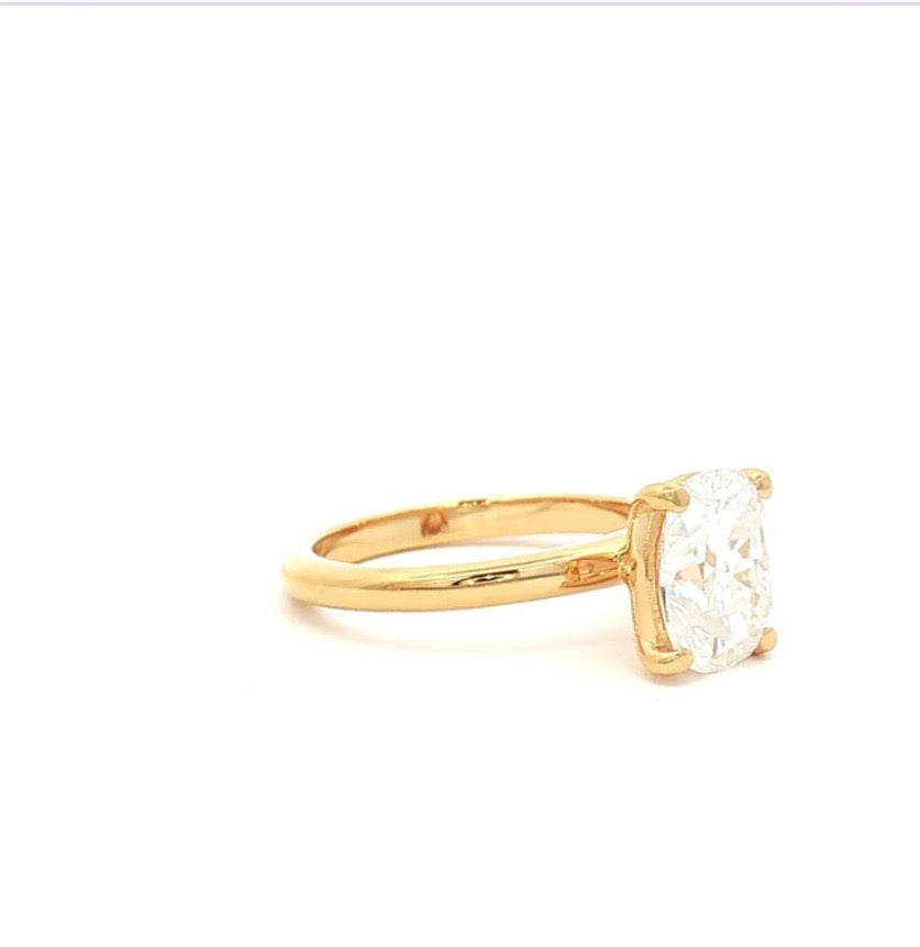 Solitaire Ring Elongated Cushion Cut