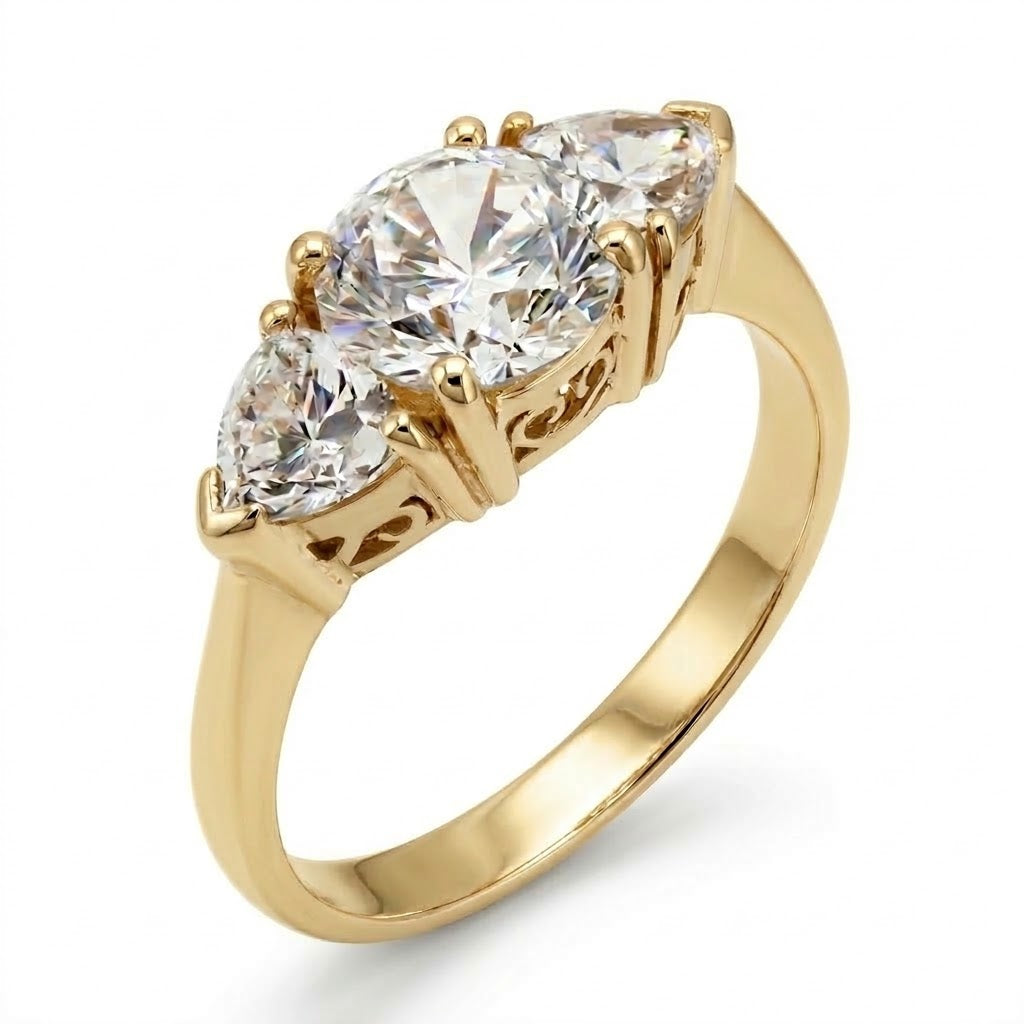 Brilliant and Trillion Cut Ring