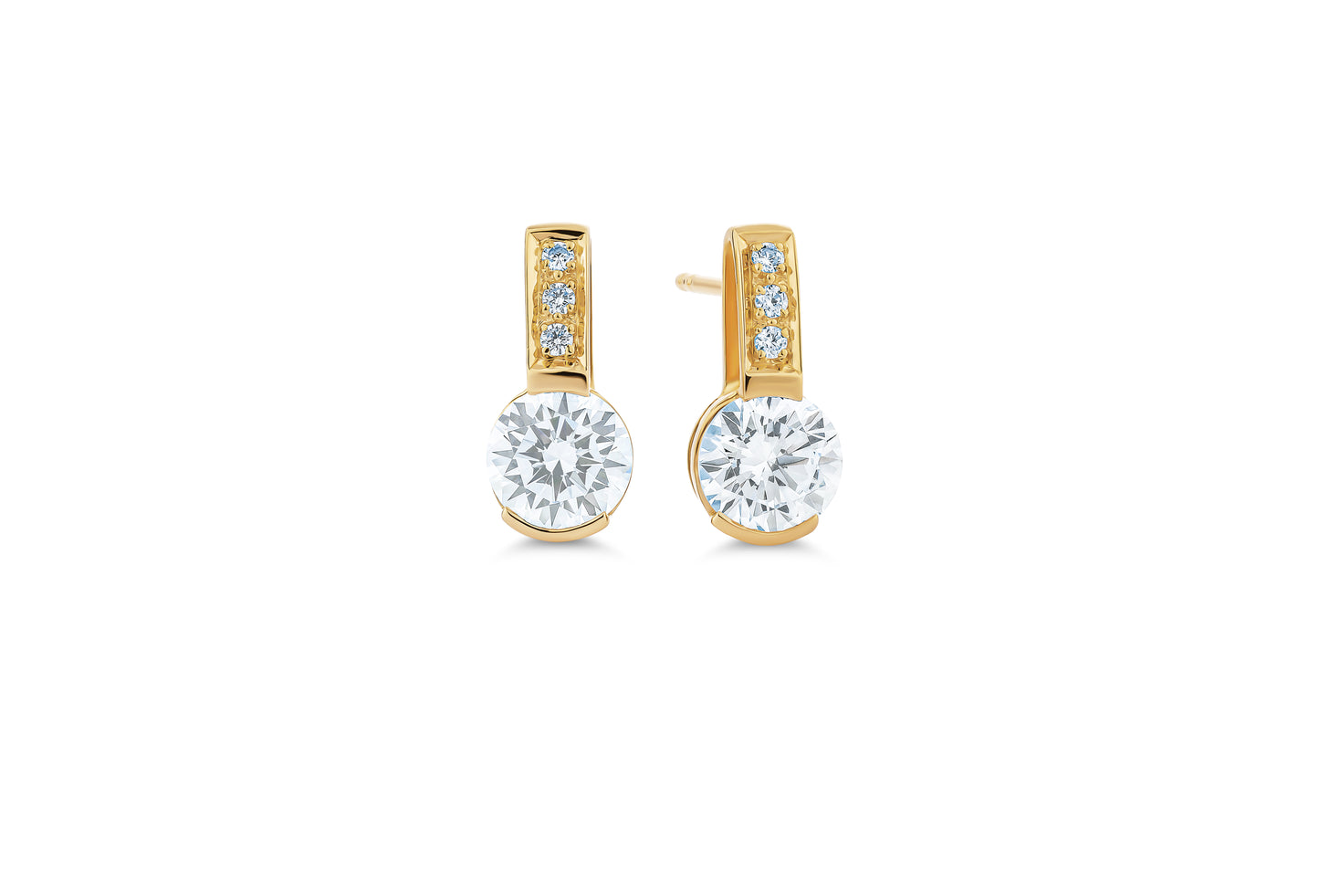 Earrings Stud Brilliant Semi Bezel Set