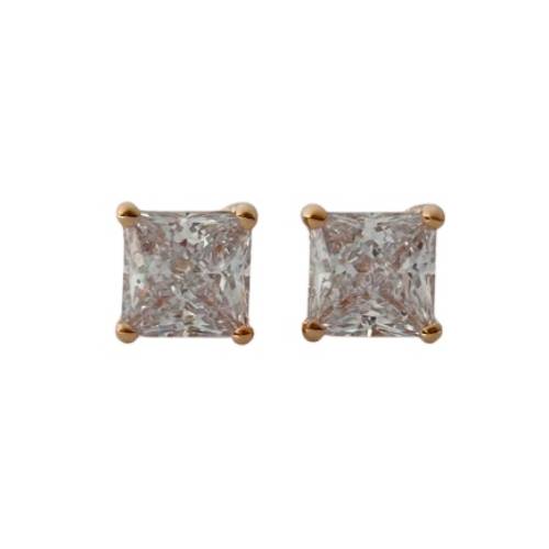 3ct Princess cut stud earrings
