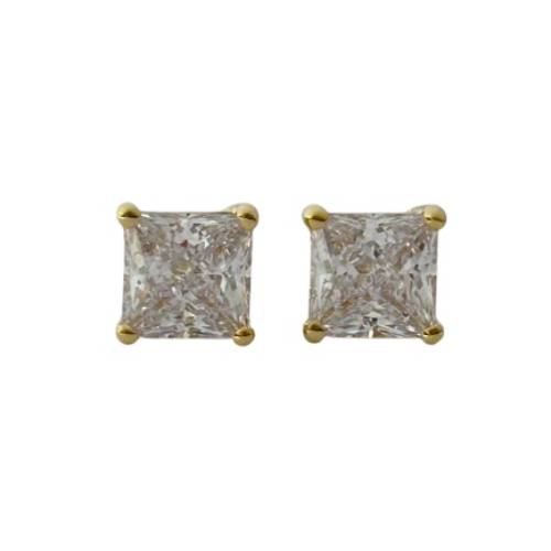 3ct Princess cut stud earrings