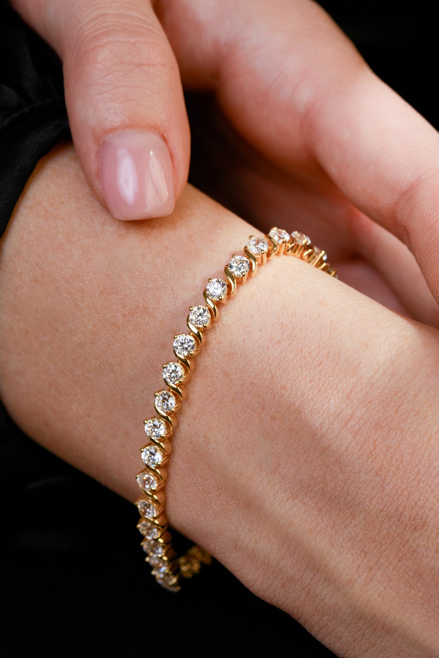 S Link Round Tennis Bracelet