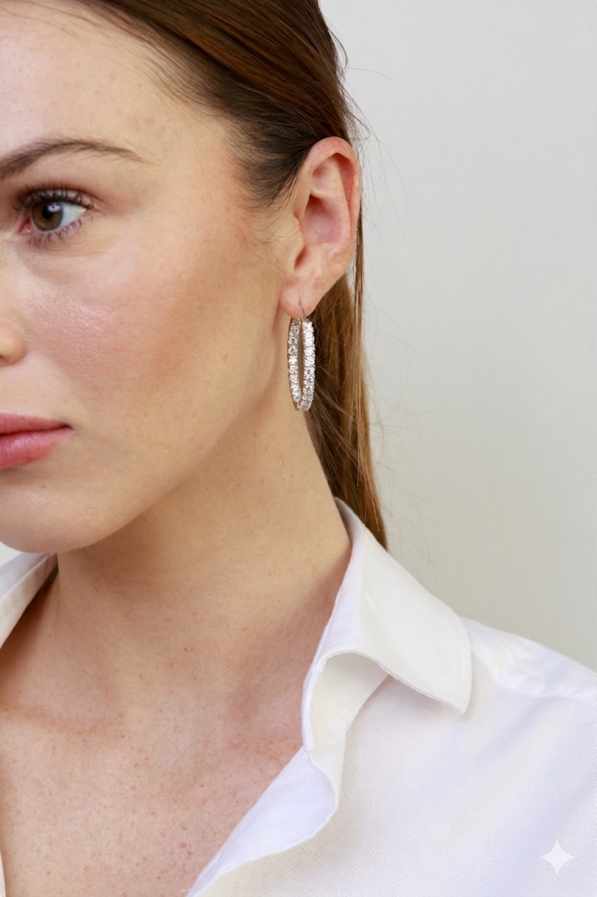 Double Sided Large Hoop Earrings