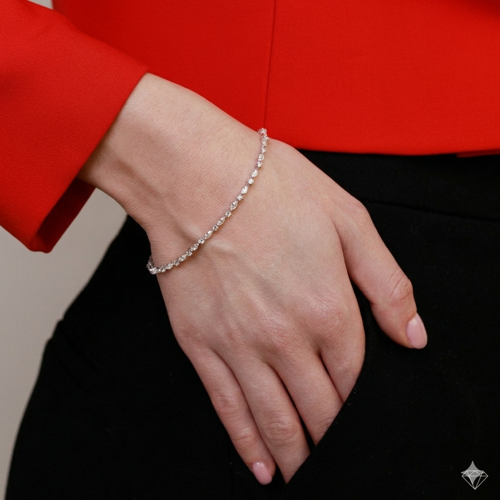 Tennis Bracelet Marquise And Round