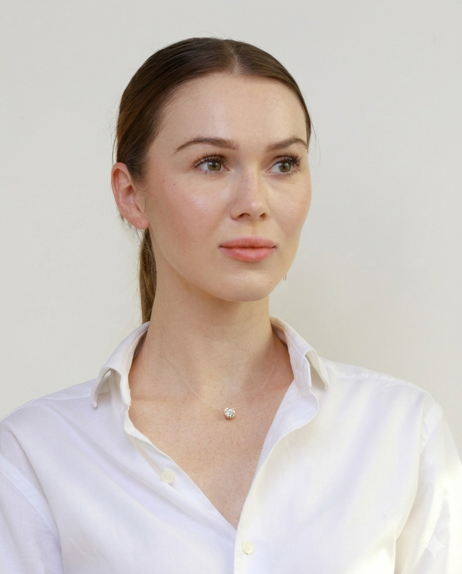 Floating Diamond Round Necklace