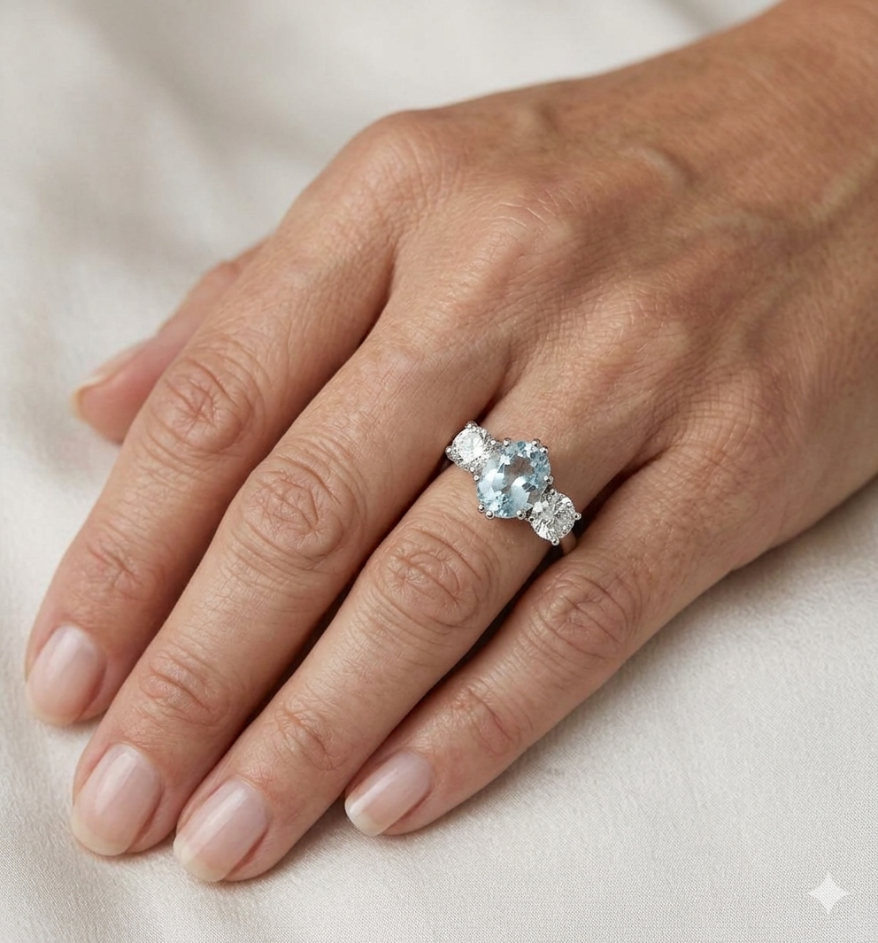 Oval Cut Three Stone Ring