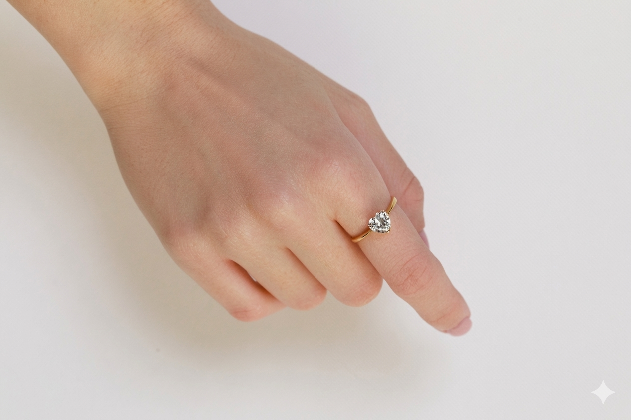Heart Solitaire Ring