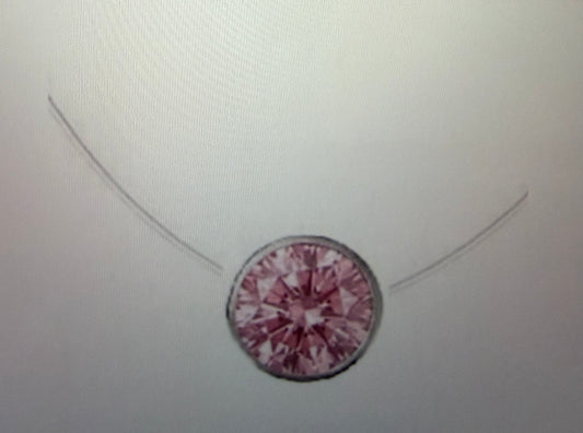 The Pink Brilliant Cut Bezel Necklace