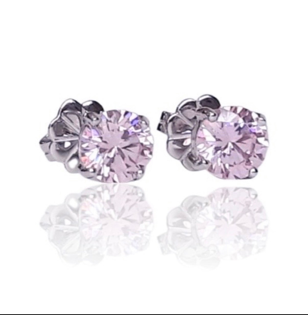 Pink Brilliant Stud Earrings