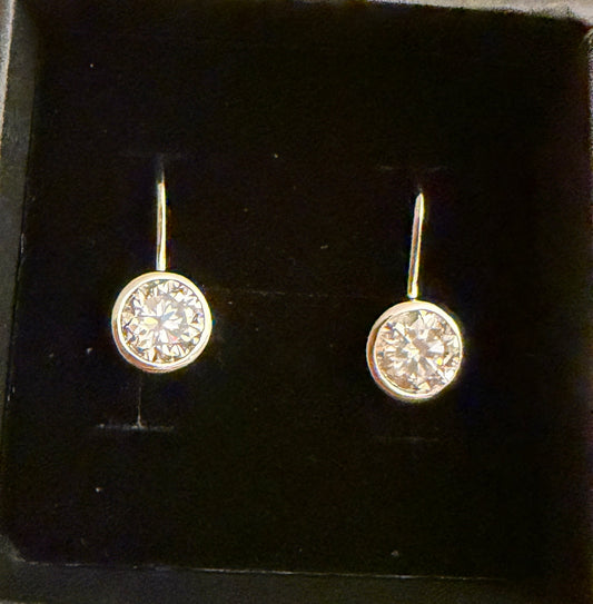 Bezel Drop Earrings