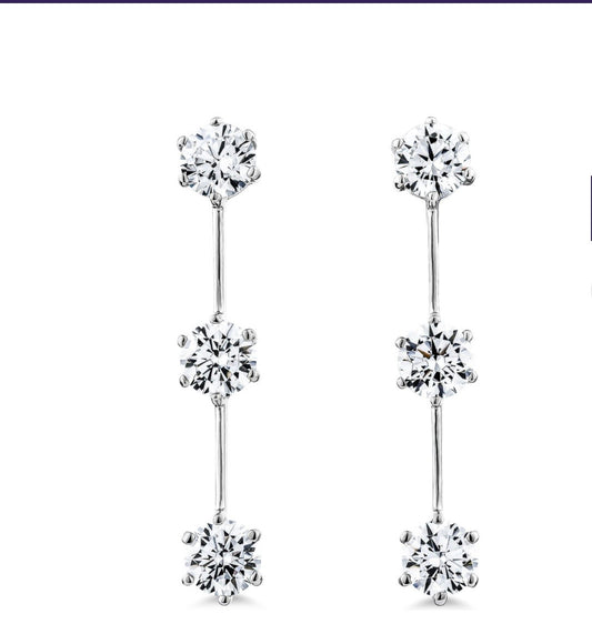 Brilliant Cut Bar/ Drop Design Earring
