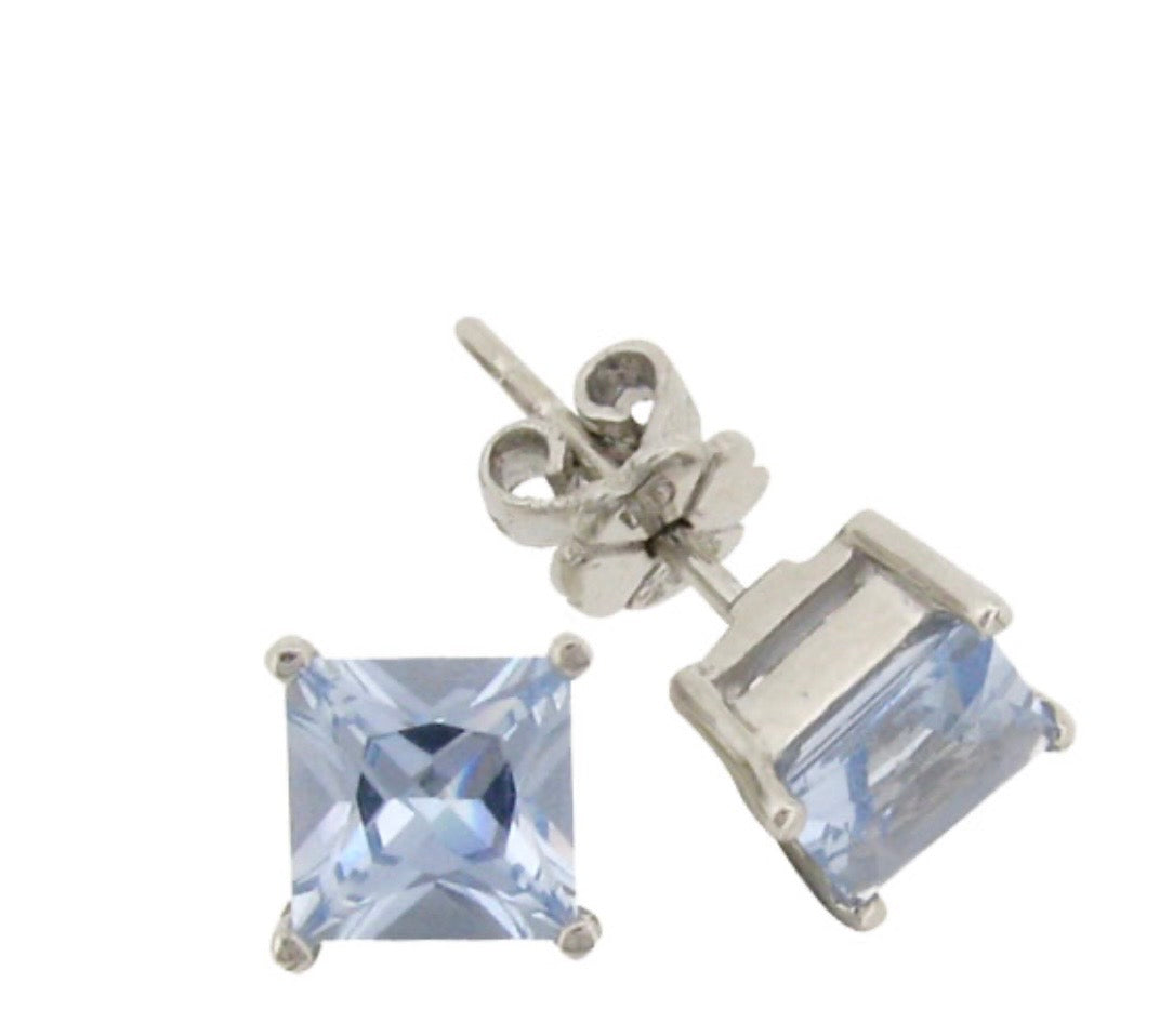 3ct Princess cut stud earrings