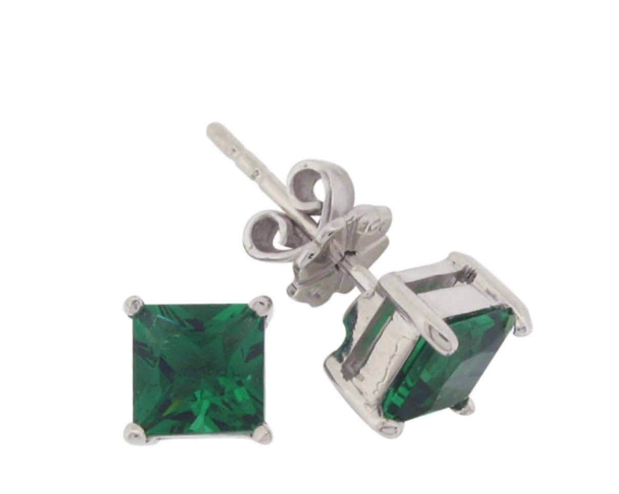 3ct Princess cut stud earrings