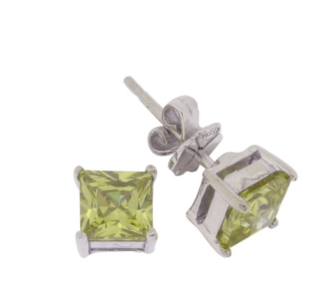 3ct Princess cut stud earrings
