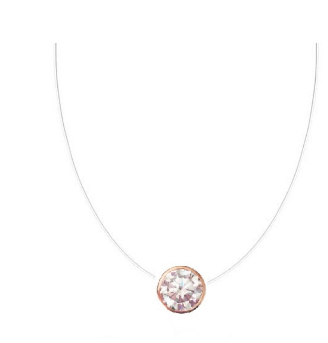 Floating Diamond Round Necklace