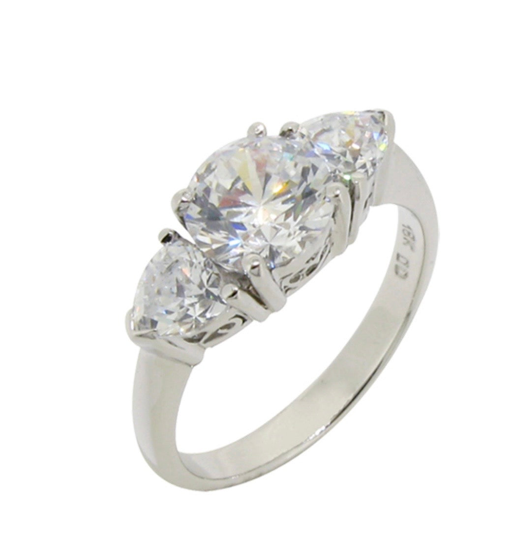 Brilliant and Trillion Cut Ring