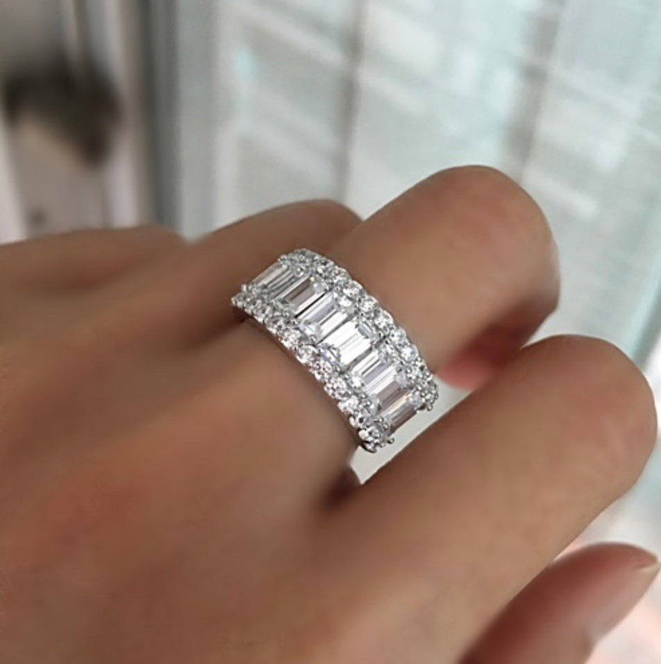 Half Eternity Baguette & Round Cut Ring