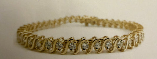 S Link Round Tennis Bracelet