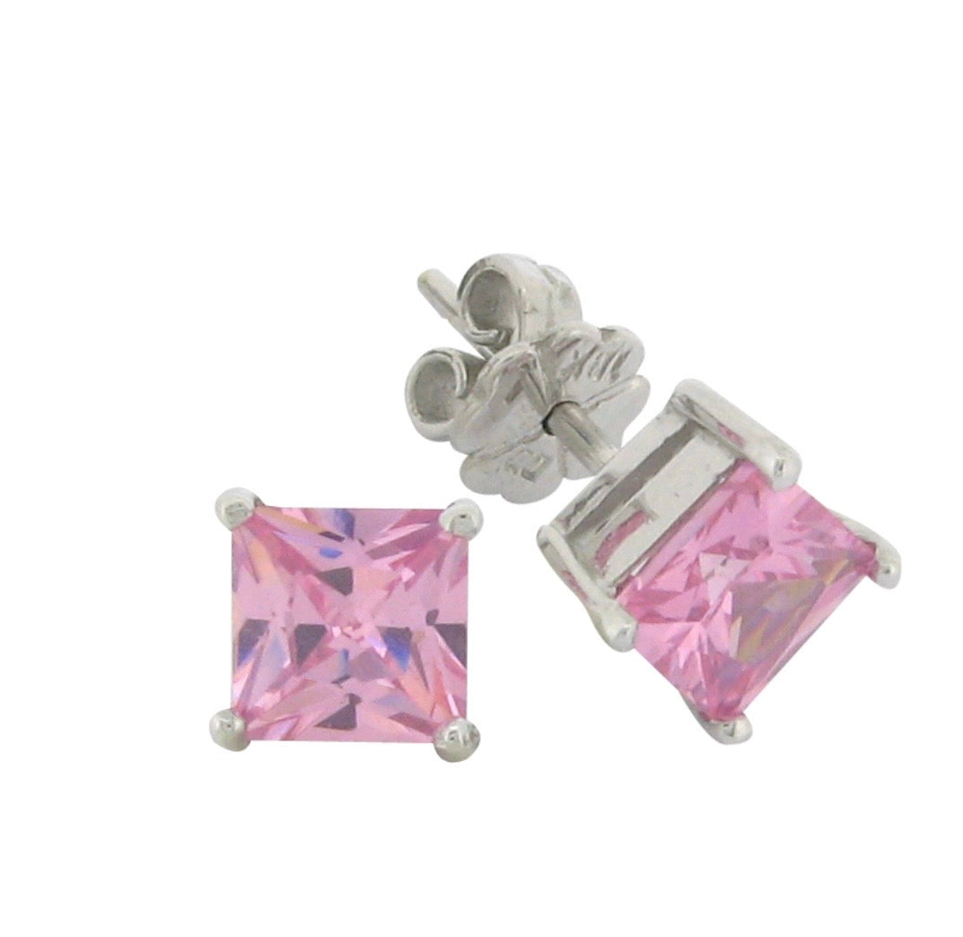 1ct Princess Cut Earrings