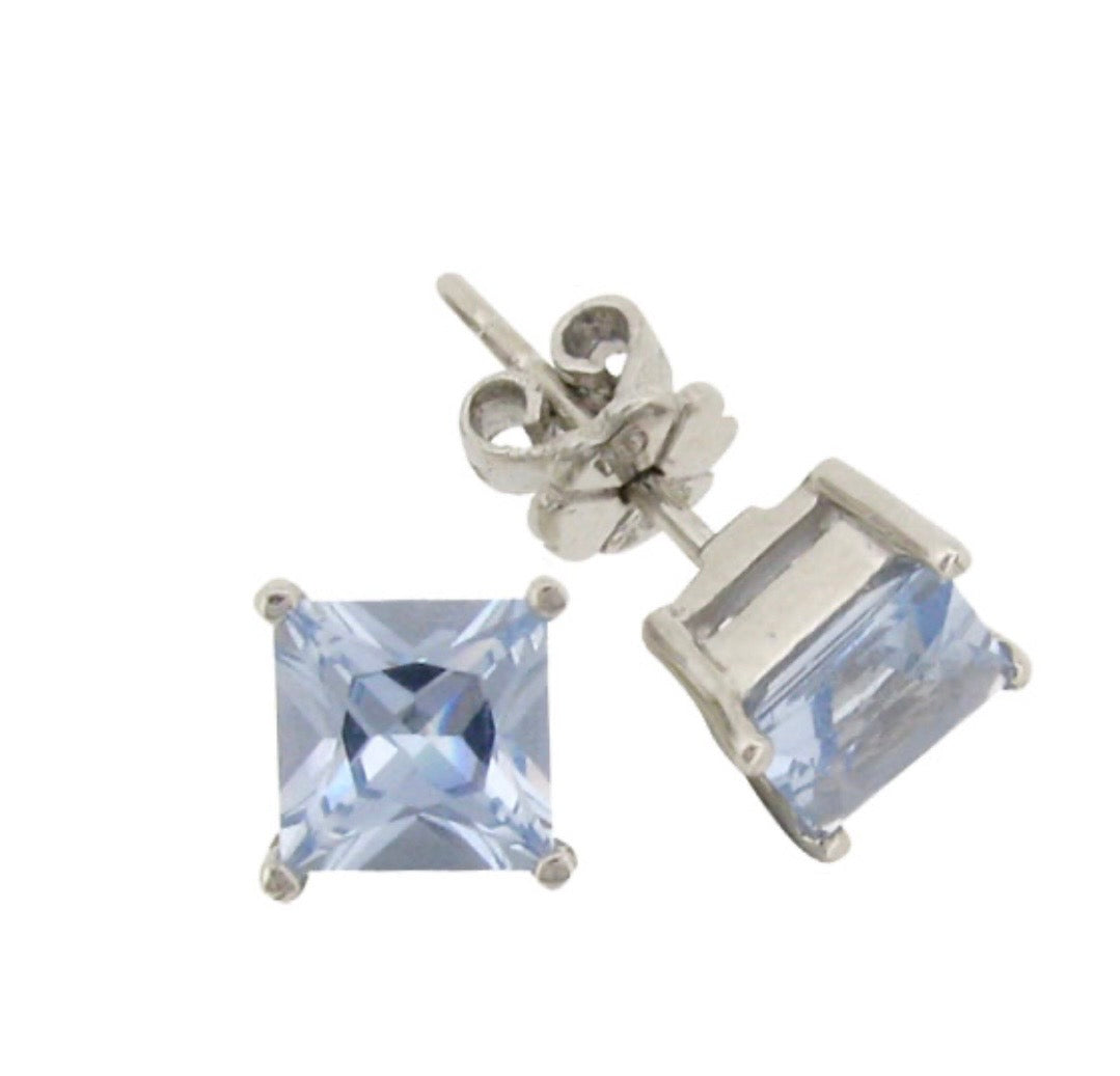 2ct Princess Cut Solitaire, Stud Earring