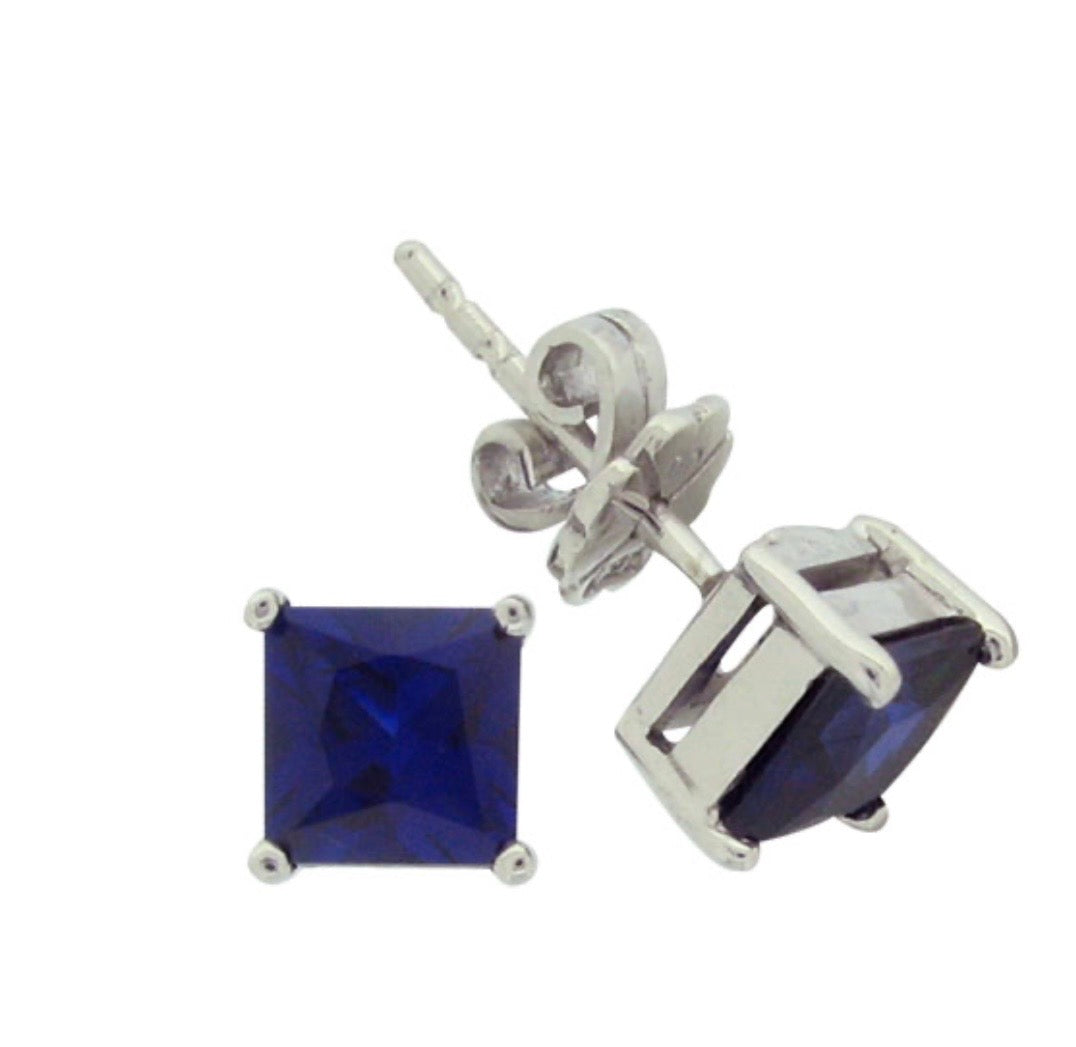 2ct Princess Cut Solitaire, Stud Earring