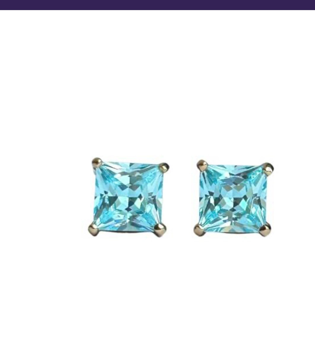1ct Princess Cut Earrings