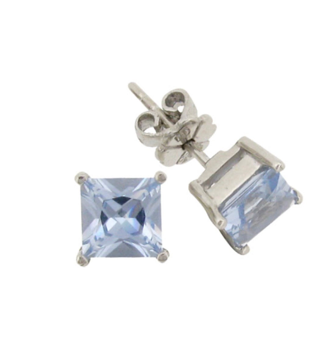 1ct Princess Cut Earrings