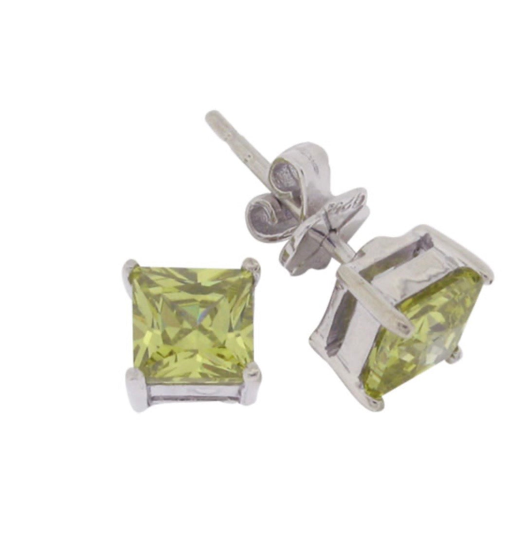 1ct Princess Cut Earrings