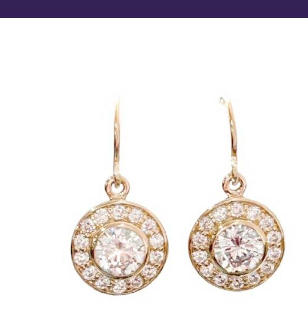 1.5ct Brilliant Cut Antique Drop Earrings