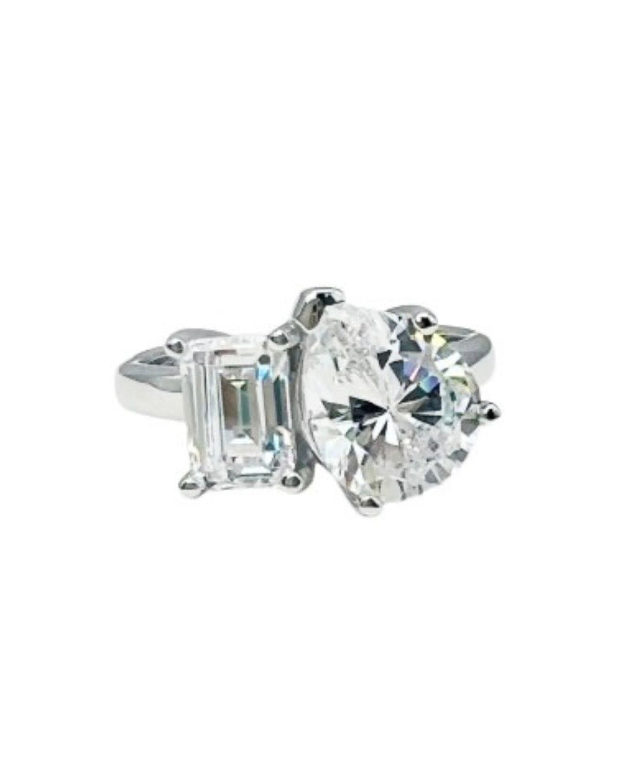 Pear And Emerald Cut Ring