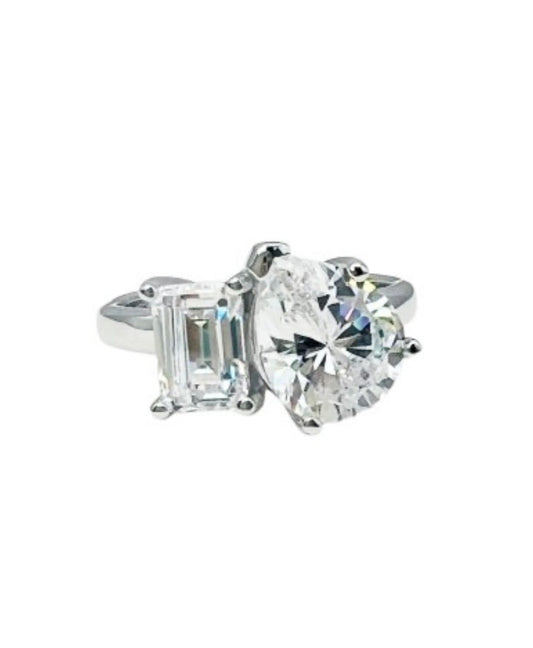 Pear And Emerald Cut Ring