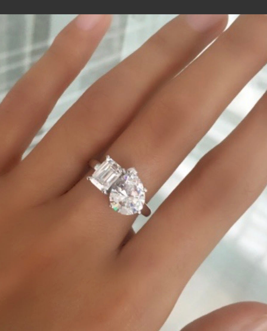 Pear And Emerald Cut Ring