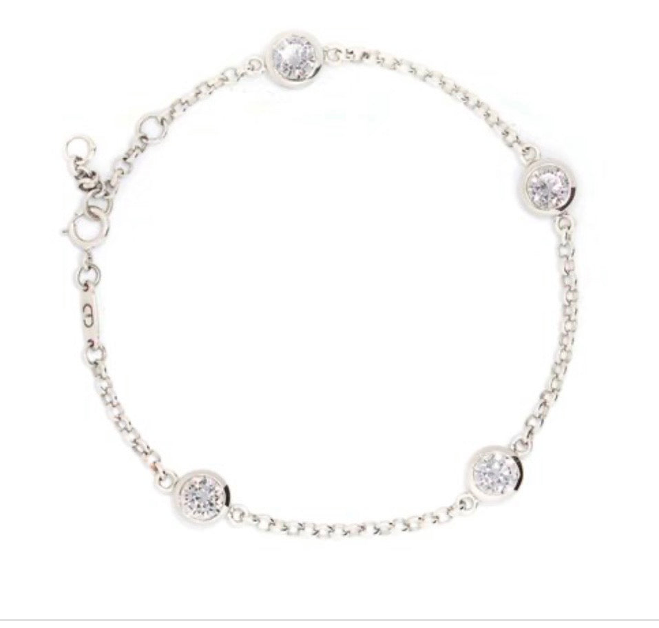 Bezel Set Four Round Brilliant Bracelet