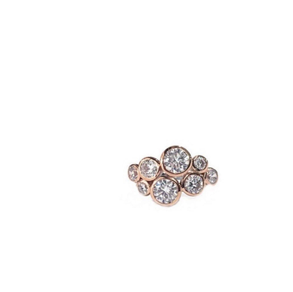 Bubble Ring 8 Stone Surrounded By Full Bezel Setting