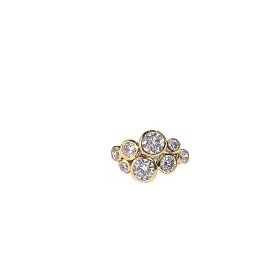 Bubble Ring 8 Stone Surrounded By Full Bezel Setting