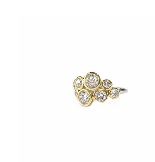 Bubble Ring 8 Stone Surrounded By Full Bezel Setting