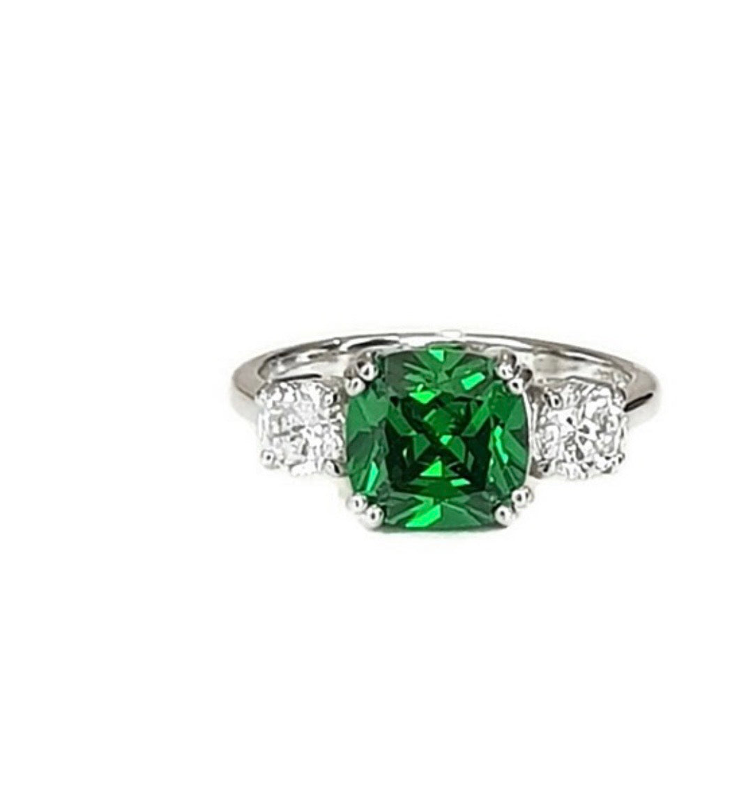 Cushion and Round 3 Diamond Ring