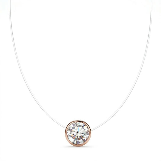 Floating Diamond Round Necklace
