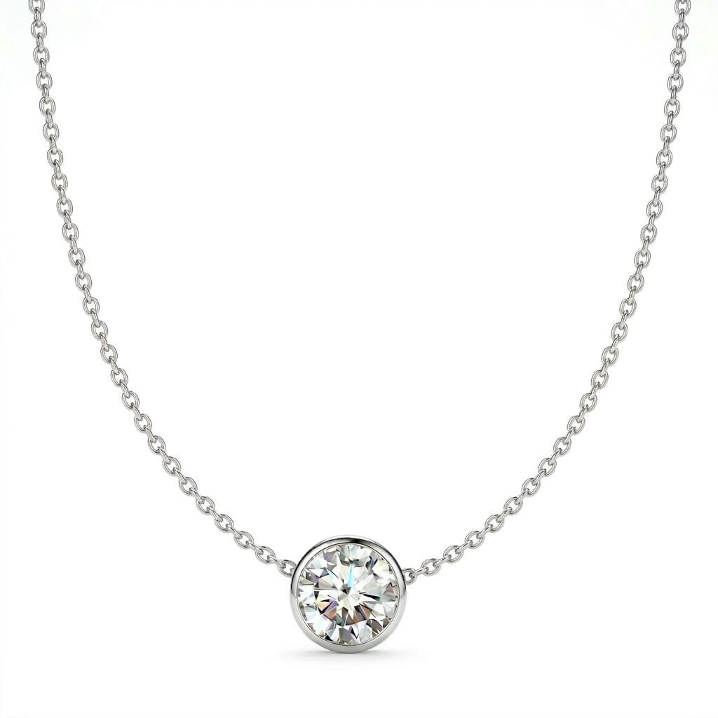 Floating Diamond Round Necklace