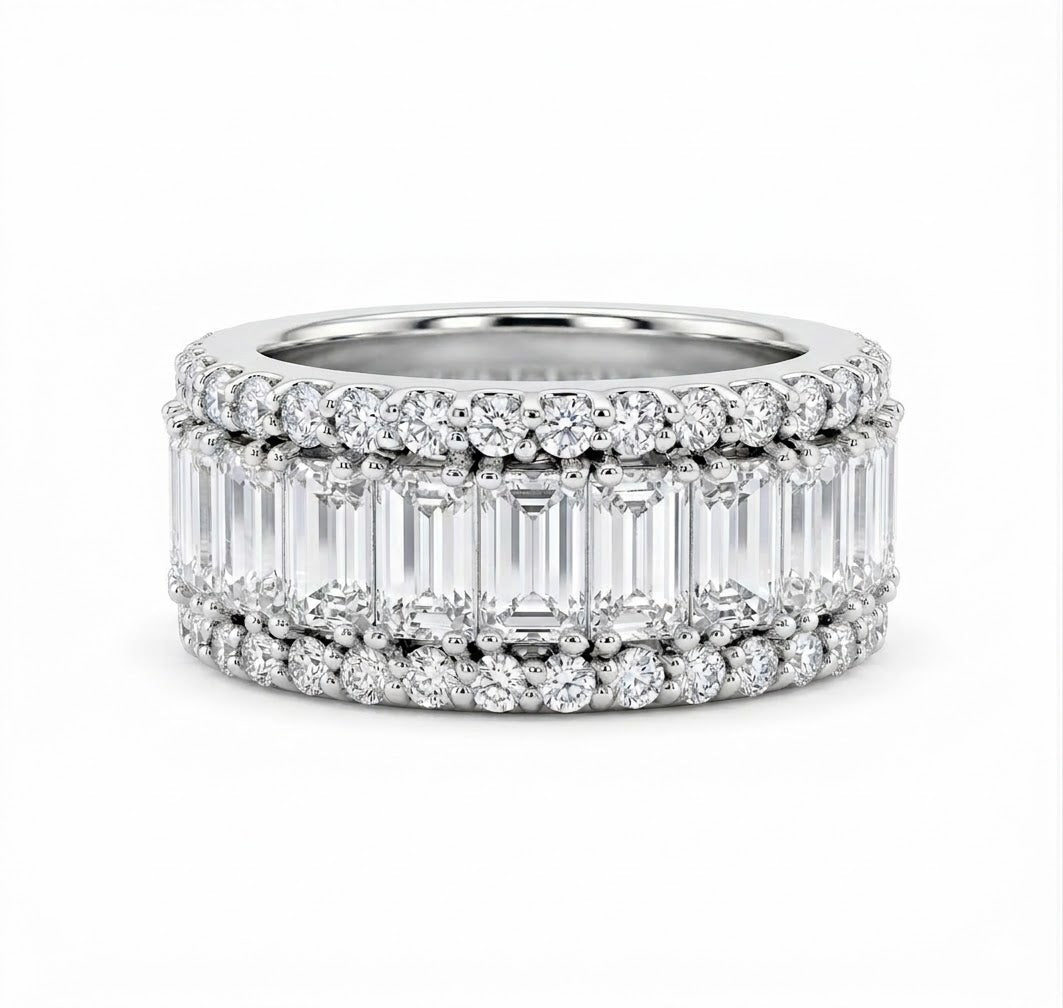 Half Eternity Baguette & Round Cut Ring